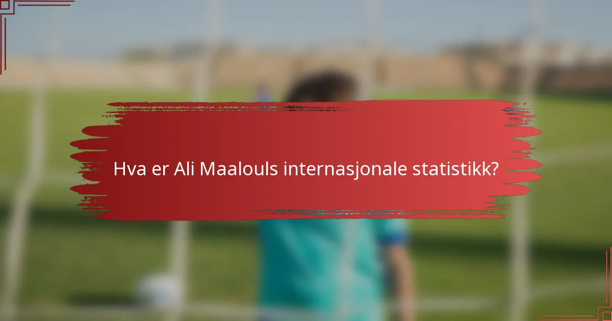 Hva er Ali Maalouls internasjonale statistikk?