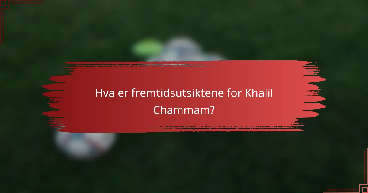 Hva er fremtidsutsiktene for Khalil Chammam?