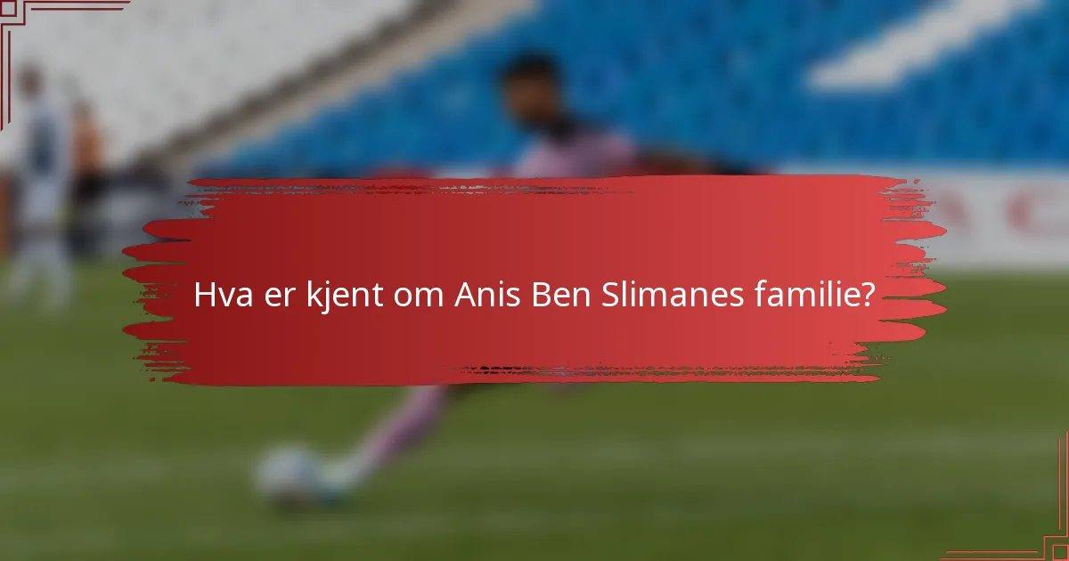 Hva er kjent om Anis Ben Slimanes familie?