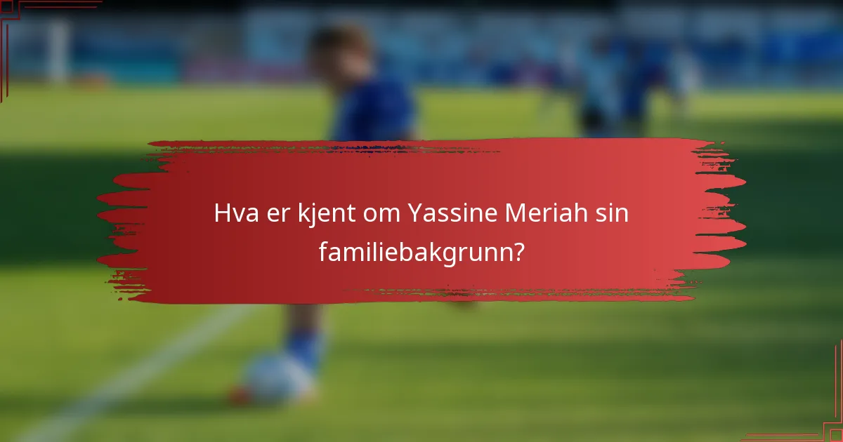 Hva er kjent om Yassine Meriah sin familiebakgrunn?