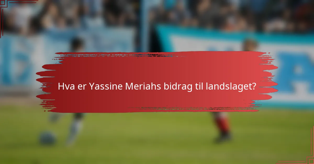 Hva er Yassine Meriahs bidrag til landslaget?
