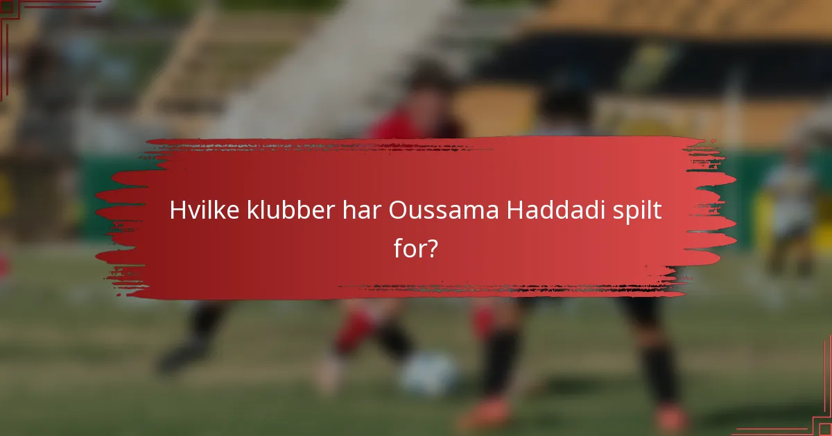 Hvilke klubber har Oussama Haddadi spilt for?