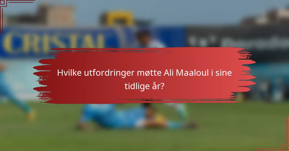 Hvilke utfordringer møtte Ali Maaloul i sine tidlige år?