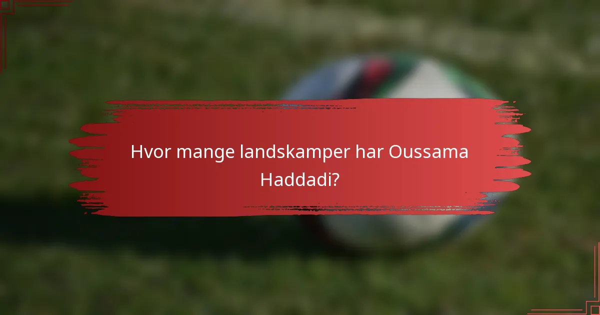 Hvor mange landskamper har Oussama Haddadi?